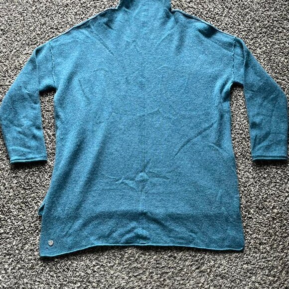 Zella Blue/Turquoise Cashmere Wool Blend Long Sleeve Turtleneck Sweater - Picture 2 of 7